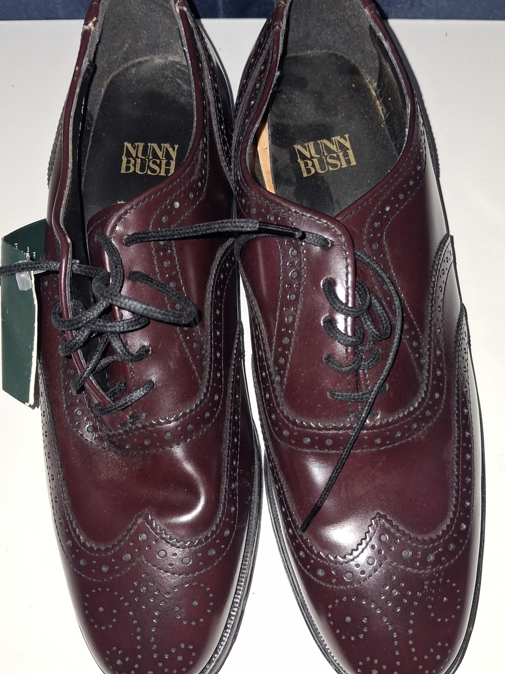 Nunn Bush Men's Wine Burgundy Brogue Oxfords